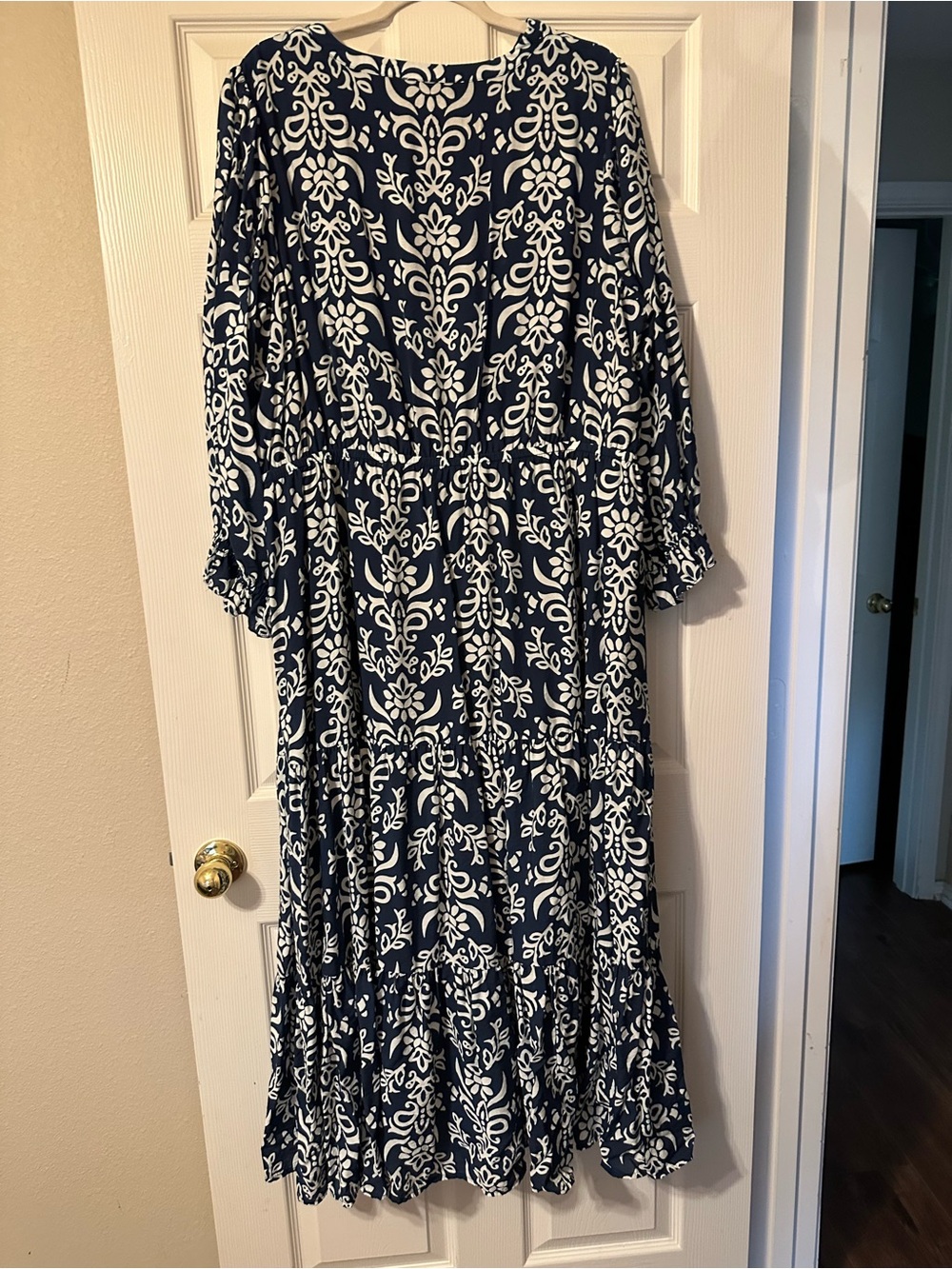 Skies Are Blue Navy and White Printed Maxi Dress Size 2X  NWOT - Picture 2 of 7